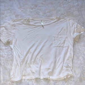 white crop top with pocket!